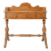 Antique English Pine 2 Drawer Desk - 1950s