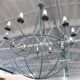 Chandelier en fer vintage large, 12 ampoules