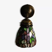Tiffany lamp, stained glass and tin.