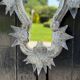 Venetian mirror with fretwork in colorless Murano glass circa 1880