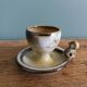 Bird-shaped egg cup in stoneware signed Jean Marie Delahaye Malicornes.