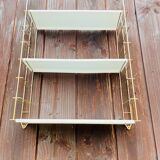 Vintage modular wall shelf, metal and brass, circa 1960s