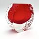 Mandruzzato Murano Vase Sommerso Red Textured Labelled 70s Design