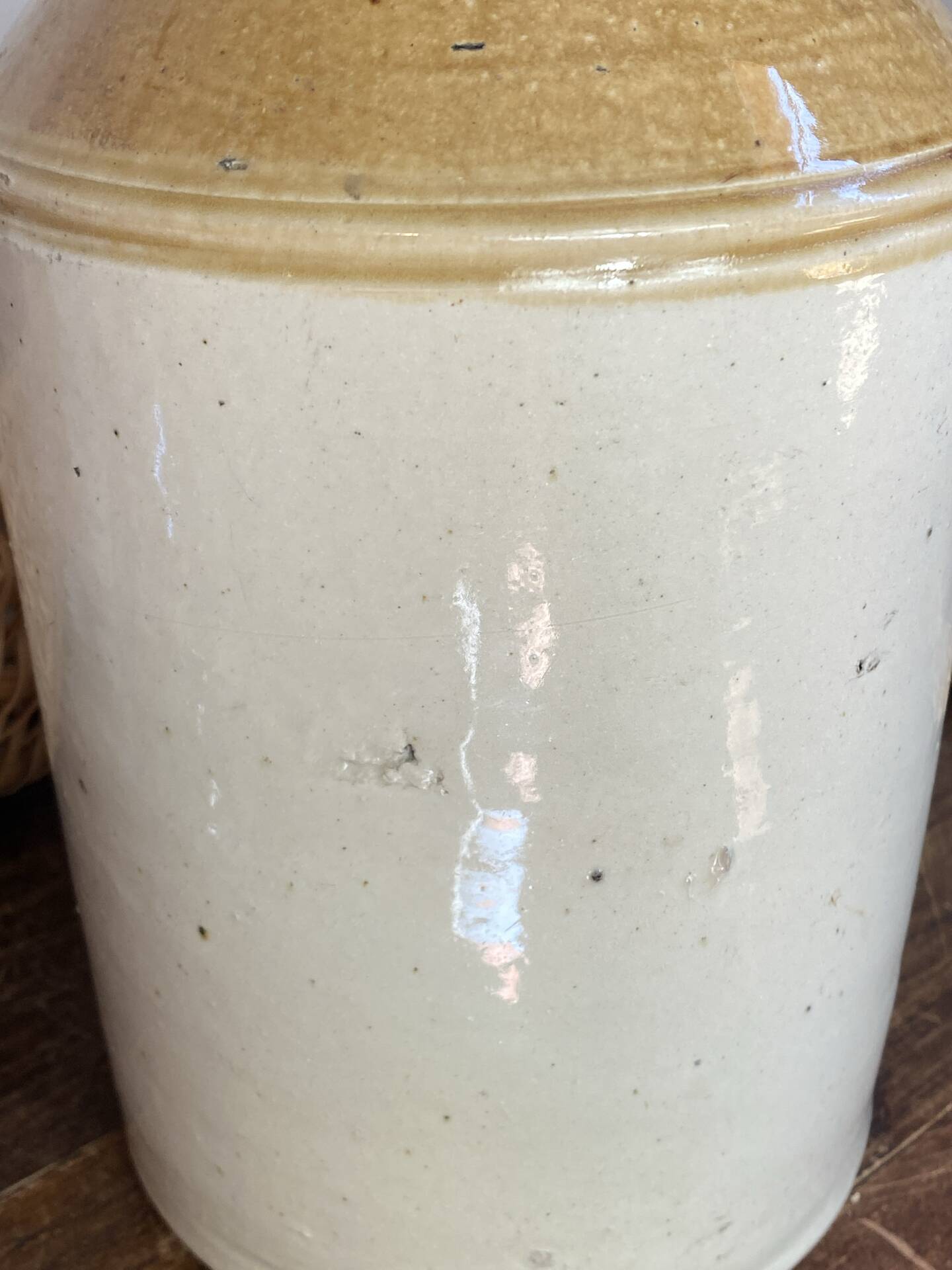 Two-tone stoneware jar, SRD, England