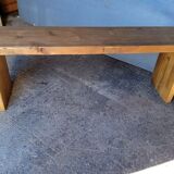Old patinated solid wood bench 120cm