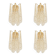 Modern Italian Gold Wall Sconce Lot of Four with Murano Conchiglie Glass