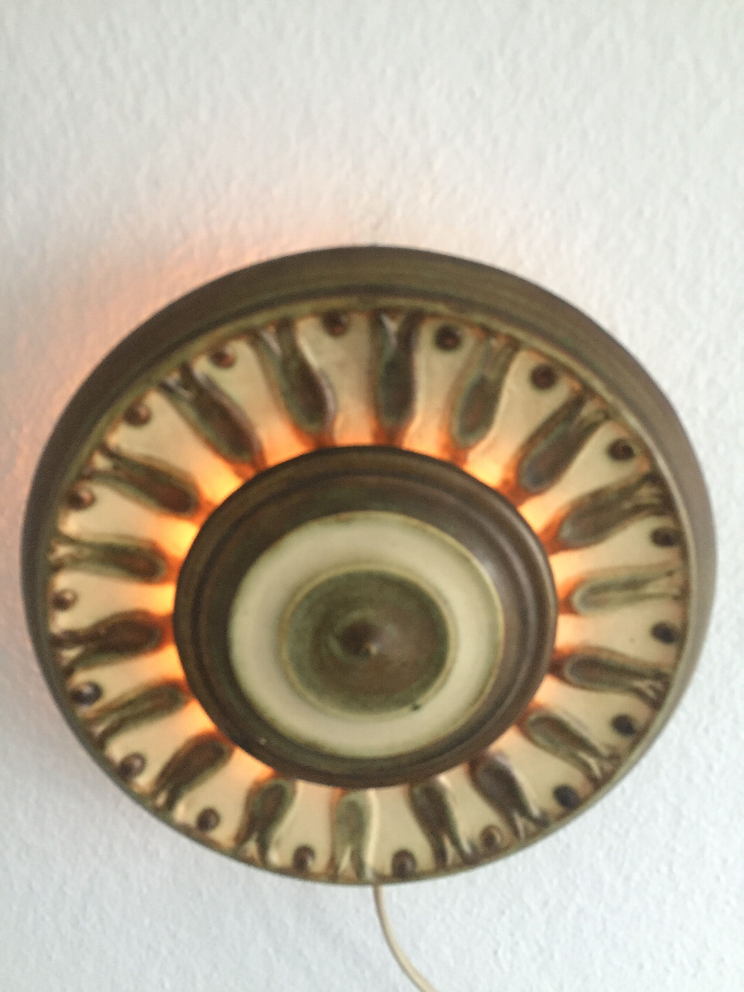Danish ceramic wall lamp 1960