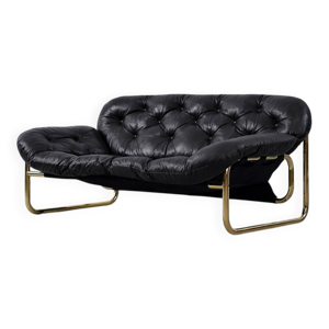 Canapé en cuir noir