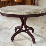 Thonet table n°8 / n°9 from 1888 Café Museum, after Adolf Loos marble top