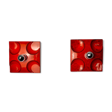 Pair of Fat Lava wall lamps by Hustadt Leuchten, Red ceramic, Germany, 1960