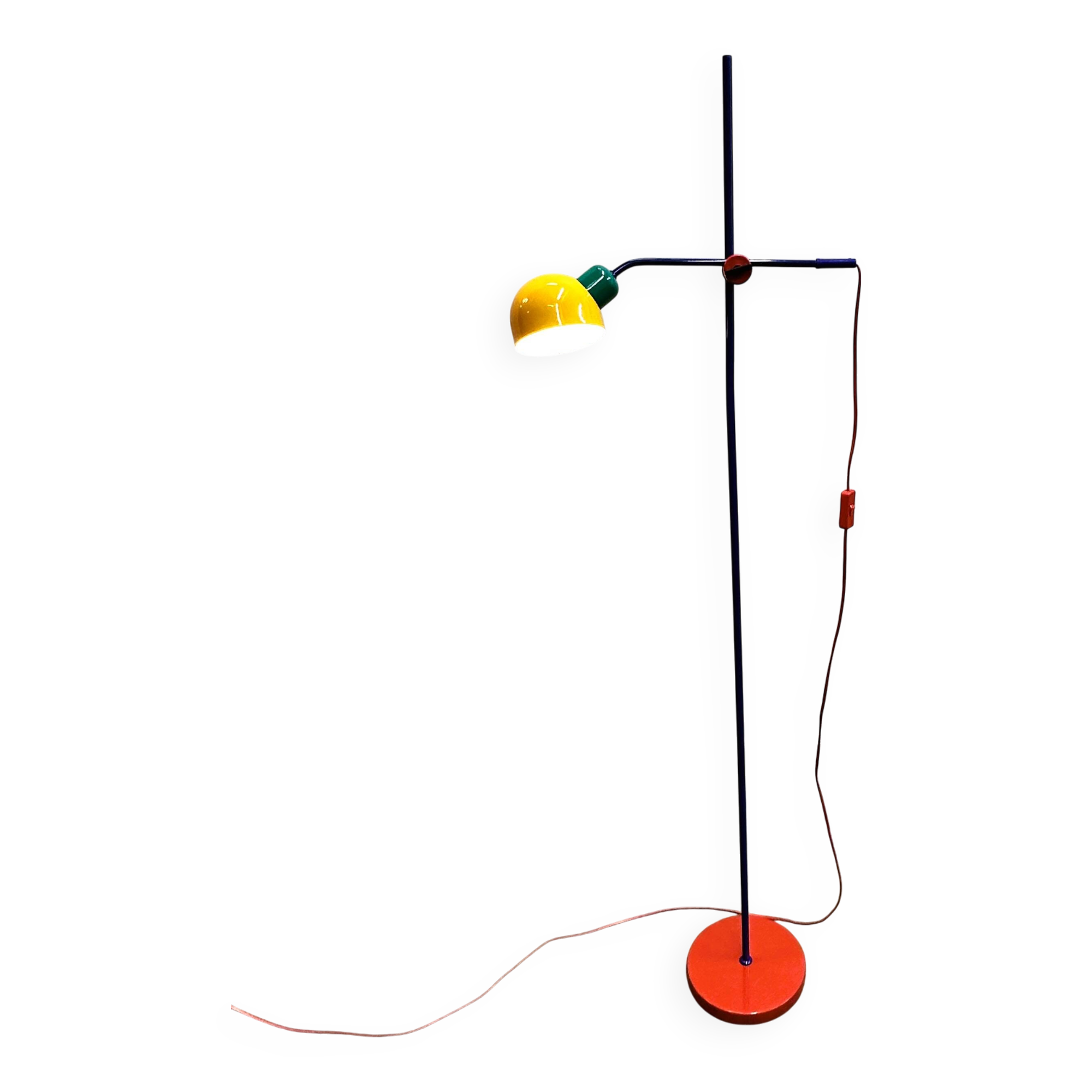 Postmodern Multicolor Metal Floorlamp by Veneta Lumi, 1980s Italy.