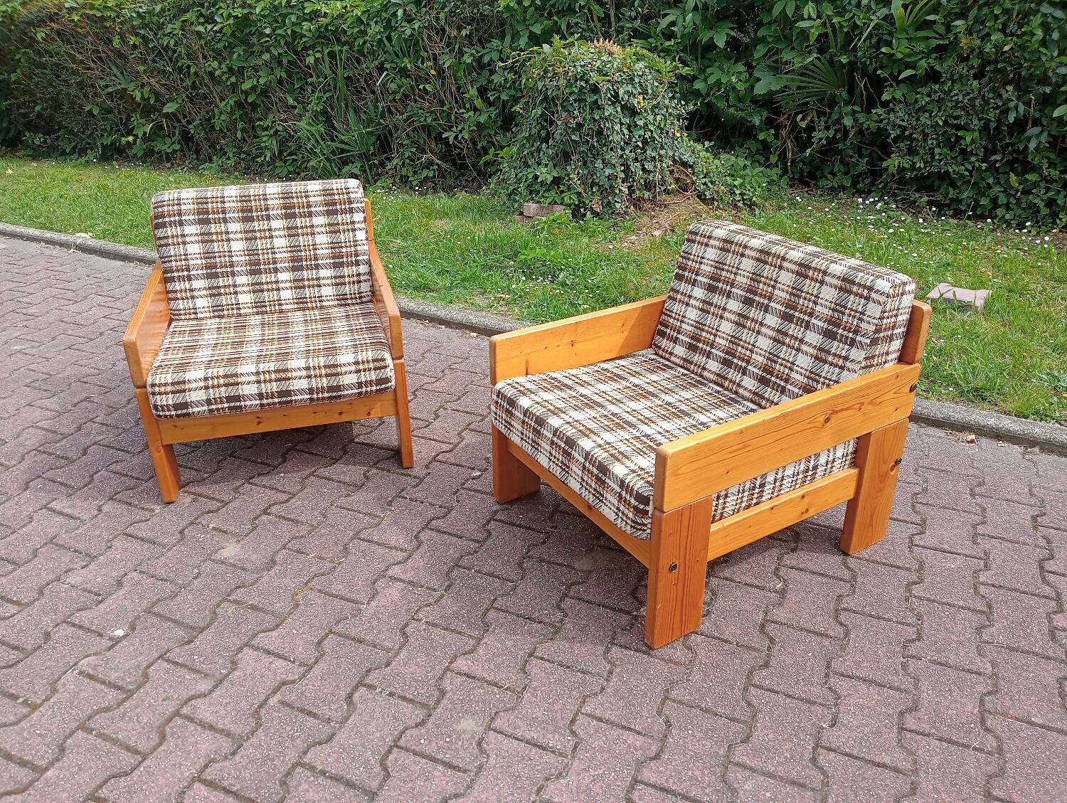 70s brutalist armchairs