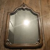 Miroir chantourné ancien, bois et bronze