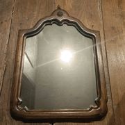 Miroir chantourné ancien, bois et bronze