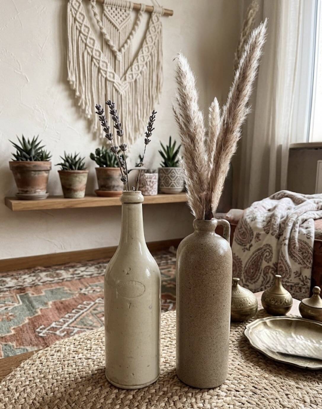 Pair of old stoneware bottles - Ciry le Noble