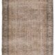 Tapis vintage en laine et coton beige au design floral