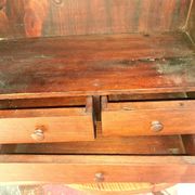 Wall-mounted or freestanding accent furniture, carved solid wood, chalet decor...