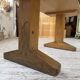 Brutalist pine oval table