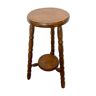 Tabouret, sellette tripode en bois foncé