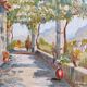 The pergola, painting signed s. alorda dated 1940