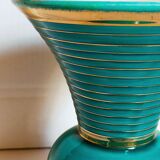 Art-deco vase in green and gold slip