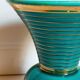 Vase art-déco en barbotine vert et or
