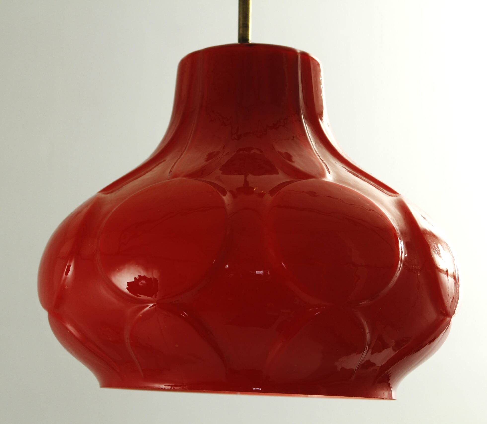 Glass and Brass Pendant by Napako , 1970s