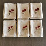 Set of 6 embroidered napkins