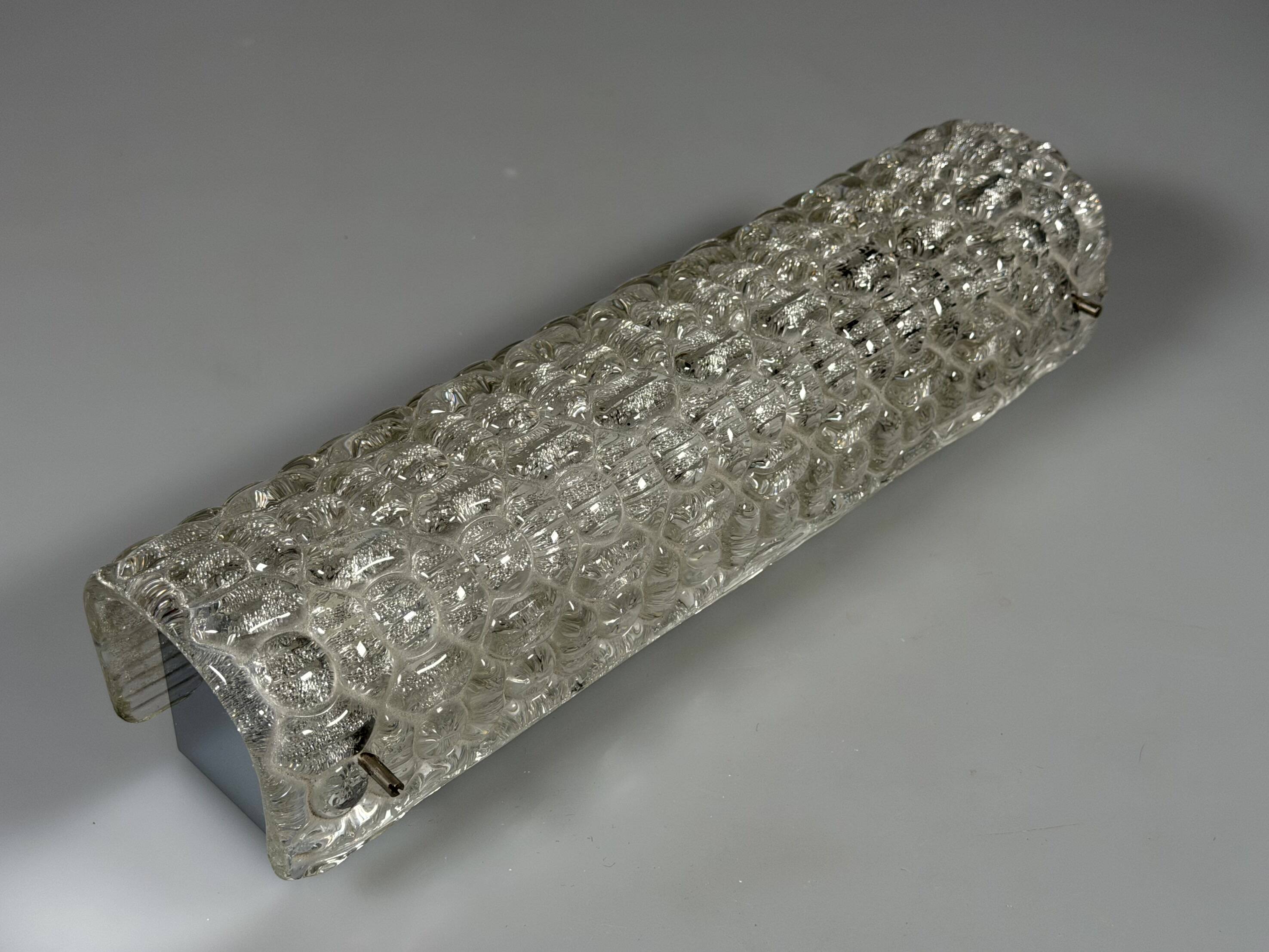 60s 70s Wall Light Wall Sconce Ice Glass Mid Century Space Age Design