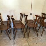 Set of 8 vintage brasserie chairs