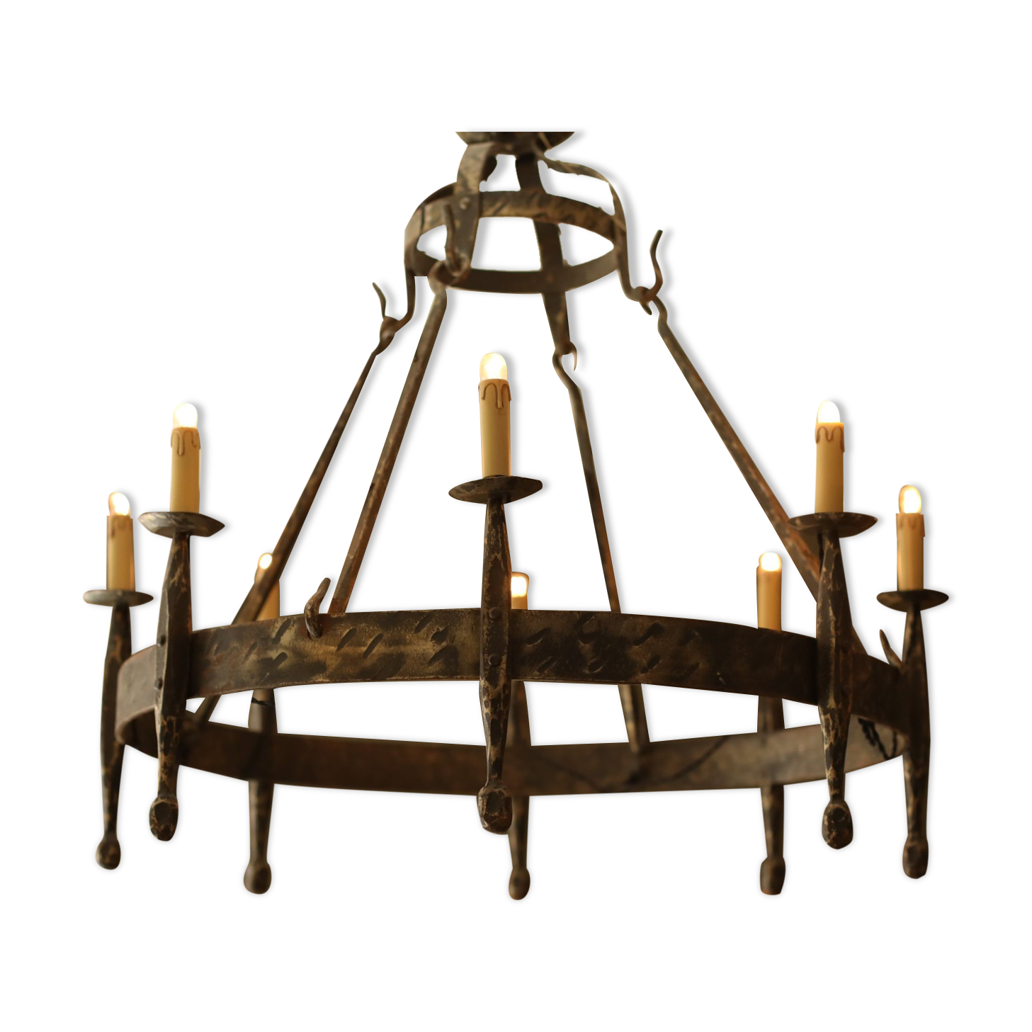 Antique wrought iron chandelier