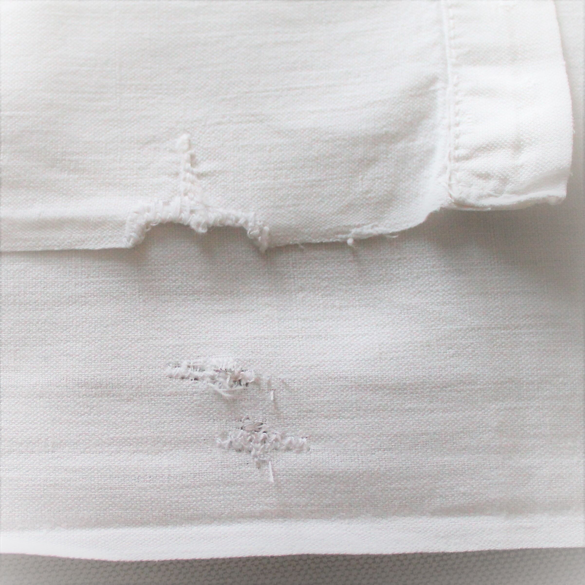 SHEET former 2 people in linen embroidered hand