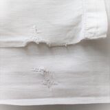 SHEET former 2 people in linen embroidered hand