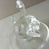 Ancien baguier en cristal, décor couple de cygnes, de Lalique