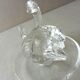 Old crystal ring, decoration couple of swans, from Lalique