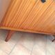 Varnished wooden sideboard with glass storage / vintage 60s-70s