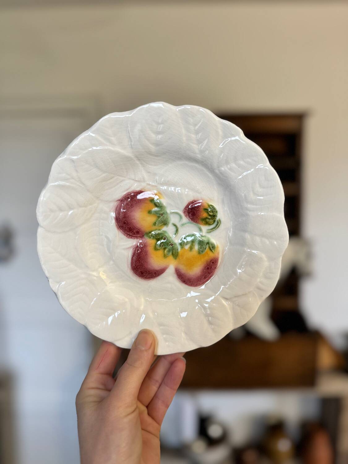 Vintage white slip plates