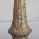 Art deco french wooden and metal gilt floor lamp