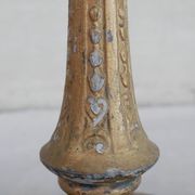 Art deco french wooden and metal gilt floor lamp