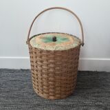 Wicker sewing basket