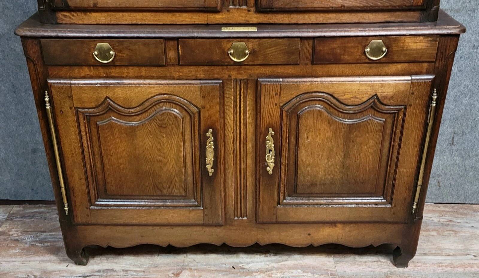 Two-part Louis XV period oak buffet, circa 1750