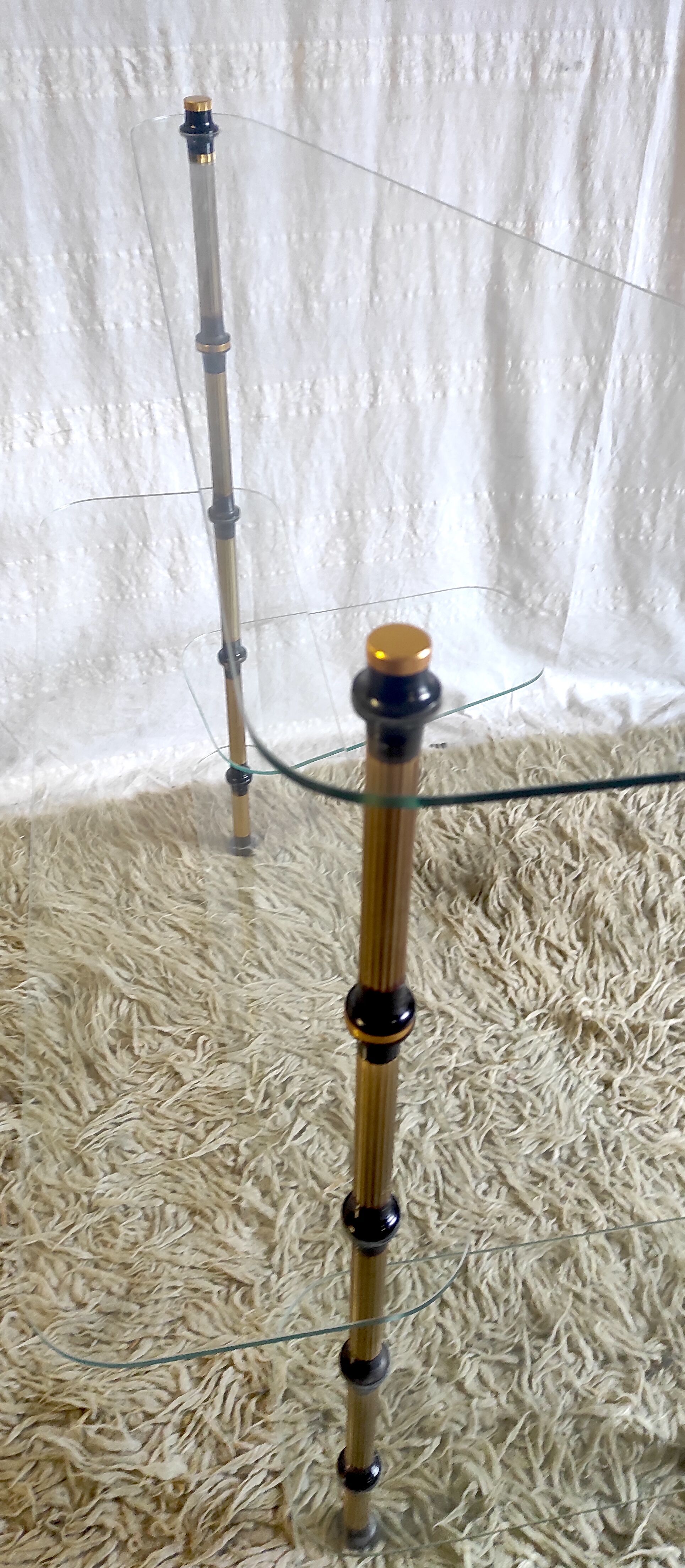Tripod shelf in glass and gilded metal – mid. XXth