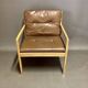 Fauteuil en cuir design scandinave Bernt Petersen 1960