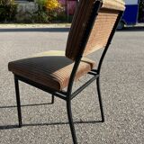 Vintage metal and velvet chair 1950