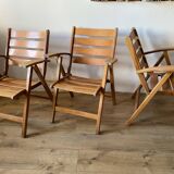 Fauteuils jardins pliants en bois