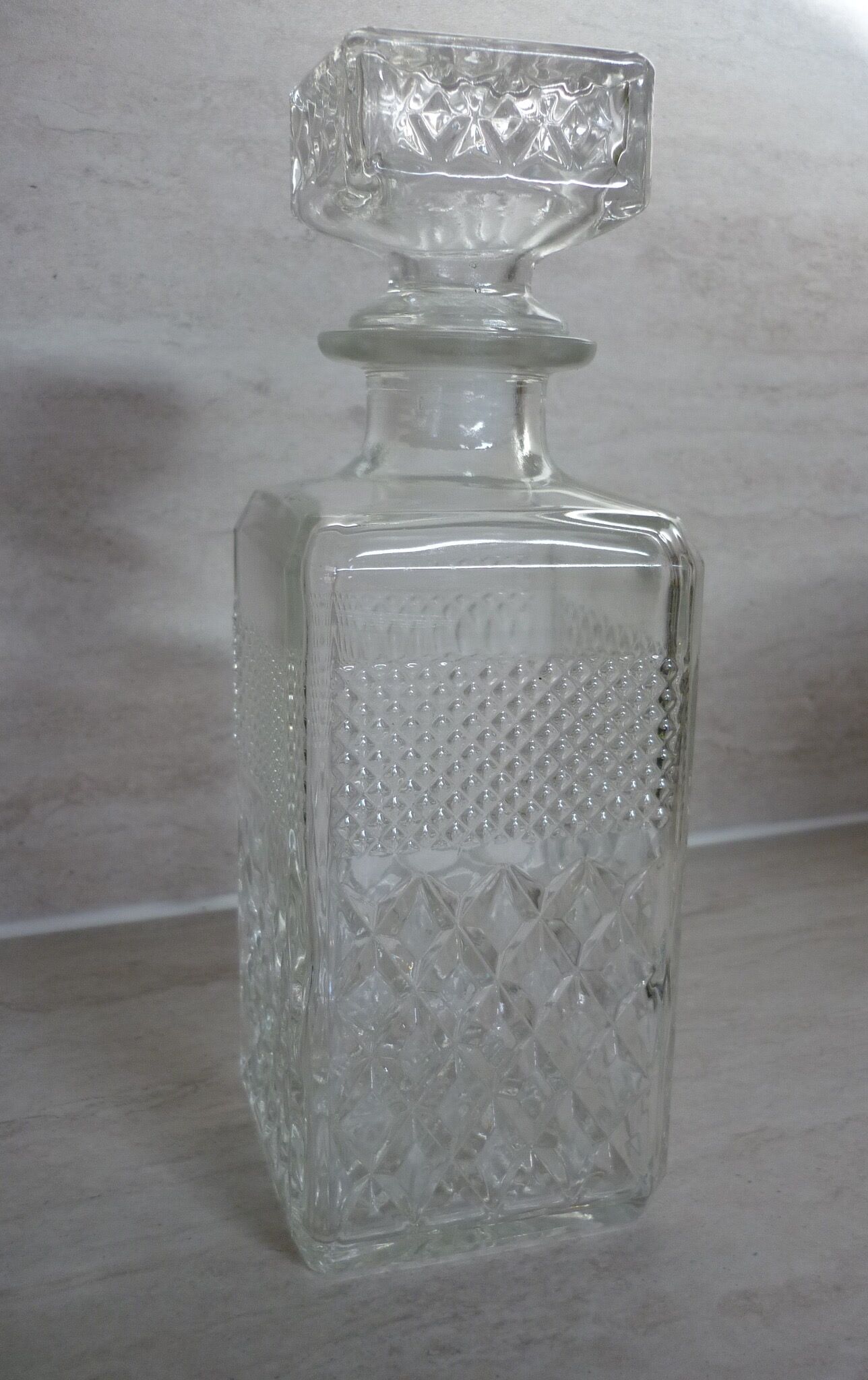 Moulded glass whisky decanter from the 60s