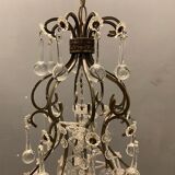 Vintage italian light pendant with murano glass drops