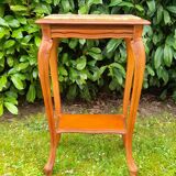 Louis XV style pedestal table/harness in solid cherry topped with marble