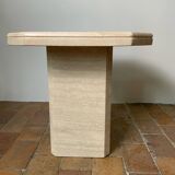 High table or pedestal table in travertine