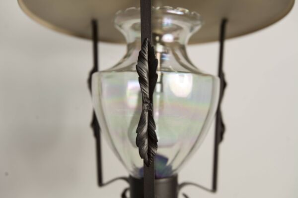 Plafonnier lanterne 1960 verre reflet nacré